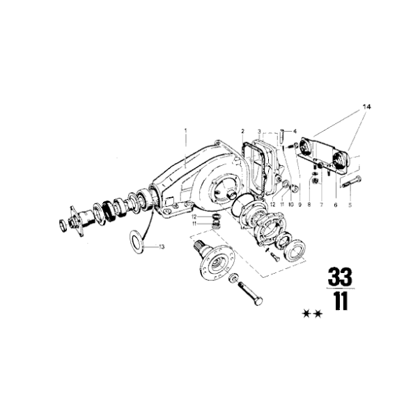 Tuleja mostu BMW E10 114 1502 1600 1602 1802 1800 2000 2002 - 33171104266
