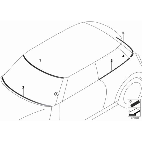 Osłona szyby przód góra MINI F56 Cooper JCW One - 51317404771