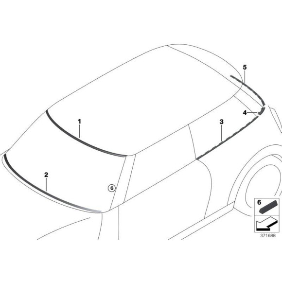 Osłona szyby przód góra MINI F56 Cooper JCW One - 51317404771