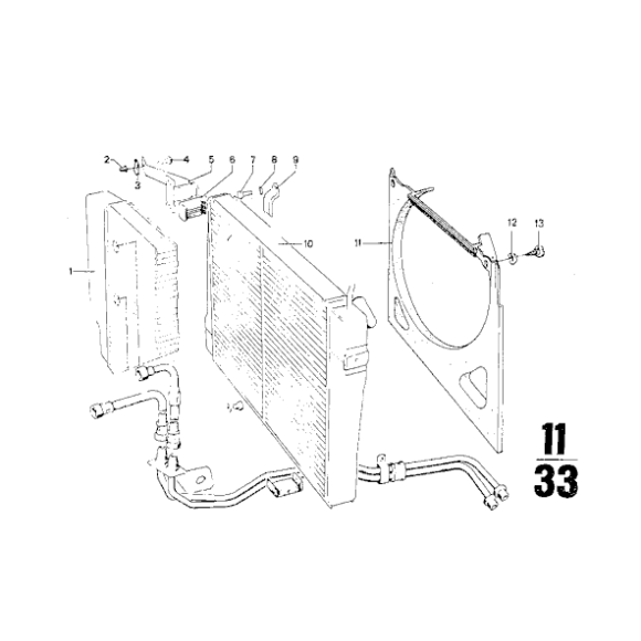 Chłodnica wody BMW E12 E24 E3 E9 525 528 630CS - 17111112367
