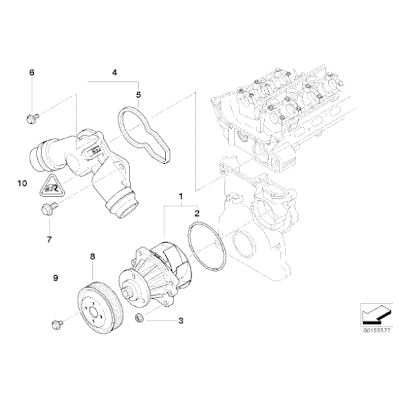 Koło pasowe pompy wody BMW E38 E39 E46 E60 X3 X5 M52 M54 - 11511436590
