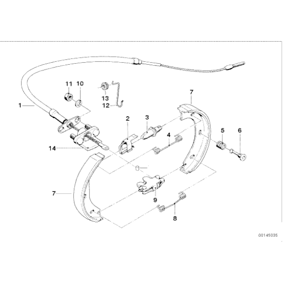 Linka hamulca ręcznego BMW E3 2,8L 3,0L 3,3L - 34411118580