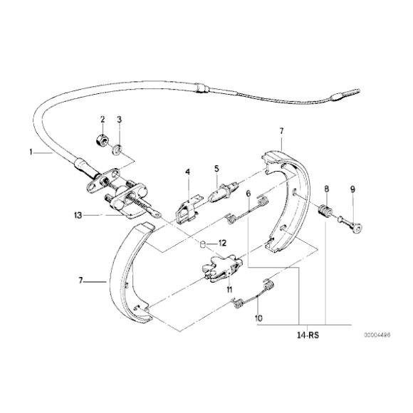 Linka hamulca ręcznego BMW E12 E24 525 528 530 535 628 630 633 - 34411118583