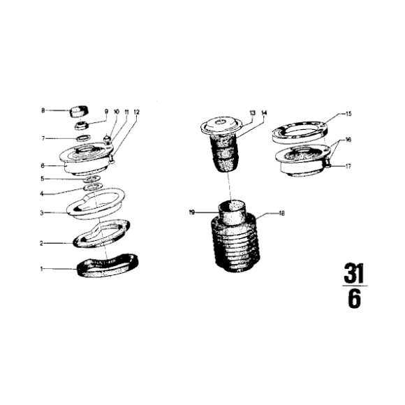 Podkładka amortyzatora przód E12 E24 E23 - 31331118694