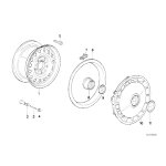 Pierścień ozdobny kołpak koła BMW E12 E23 E28 E30 - 36131120543