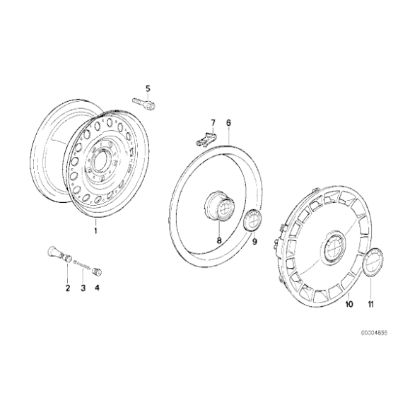 Pierścień ozdobny kołpak koła BMW E12 E23 E28 E30 - 36131120543