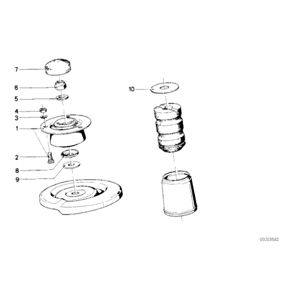 Gniazdo łożysko amortyzatora przód E23 728 730 733 735 745 - 31331121551