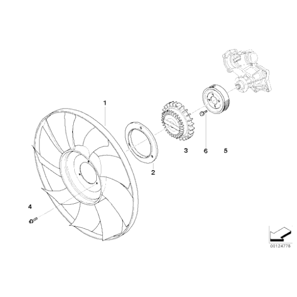 Koło pasowe pompy wody BMW E39 E38 X5 535i 540i 735i 740i 4,4i 4,6i - 11511742045