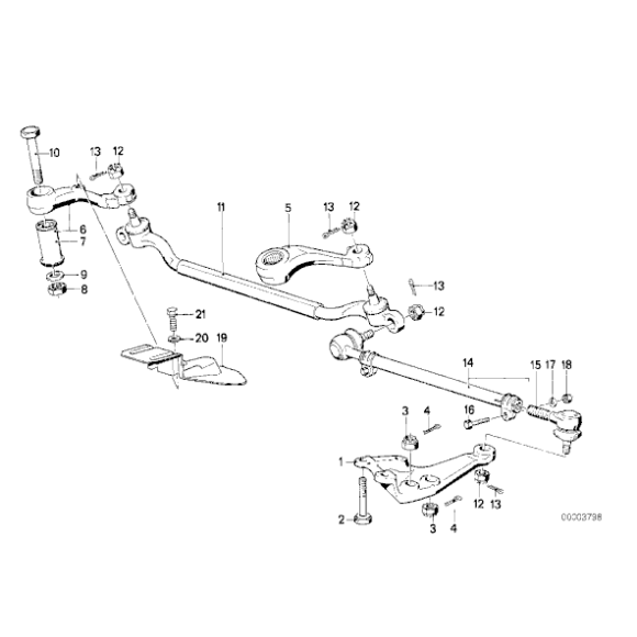 Tulejka drążka ucha kierowniczego BMW E28 E24 E23 - 32211123464