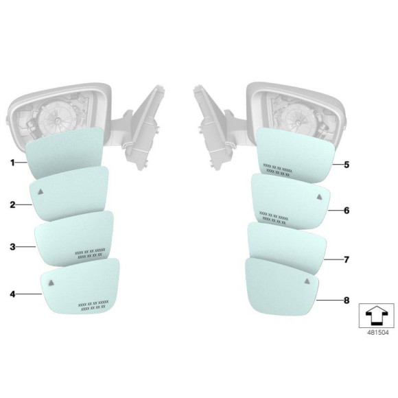 Szkło lusterka szerokokątne lewe BMW F90 F91 F92 G11 G12 G14 G15 G16 G30 G31 G32 - 51167407165