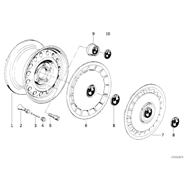 Kołpak felgi stalowej BMW E30 - 36131127230