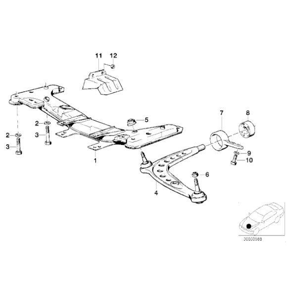 31121127726 Wahacz przód prawy BMW E30 316i 318i 318is 320i 324td 325i 325e. - 31121127726 - Części oryginalne BMW Łódź | Sklep internetowy BMW