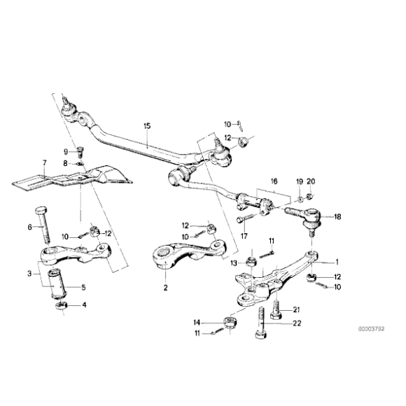 Drążek kierowniczy środkowy BMW E23 728i 730i 732i 733i 735i 745i - 32211128366