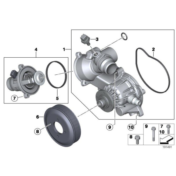 Pompa wody BMW E65 735i 745i 760i prod. do 2003-09  - 11517586780