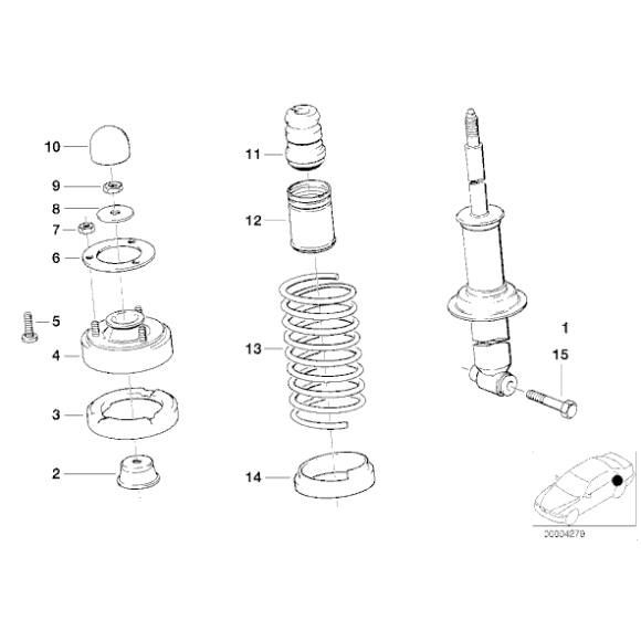 Podkładka amortyzatora przód górna BMW E28 E31 E34 E32 524 840 850 730 735 740 750 518 520 525 530 535 M5 - 31331129507