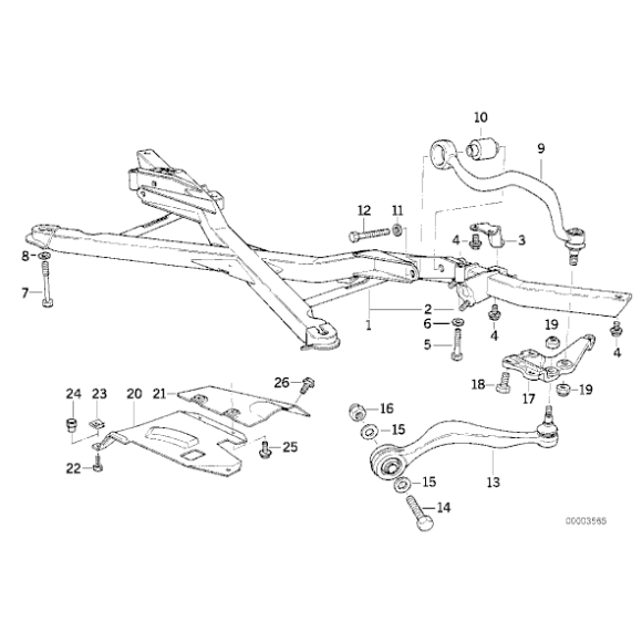 Śruba ze zredukowanym trzpieniem BMW E31 E32 E34 - 31111130687
