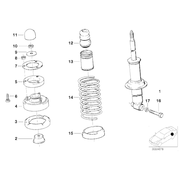 33531132248 Sprężyna tył BMW E34 sedan 518 520 525 530 535 540 - 33531132248 - Części oryginalne BMW Łódź | Sklep internetowy BMW