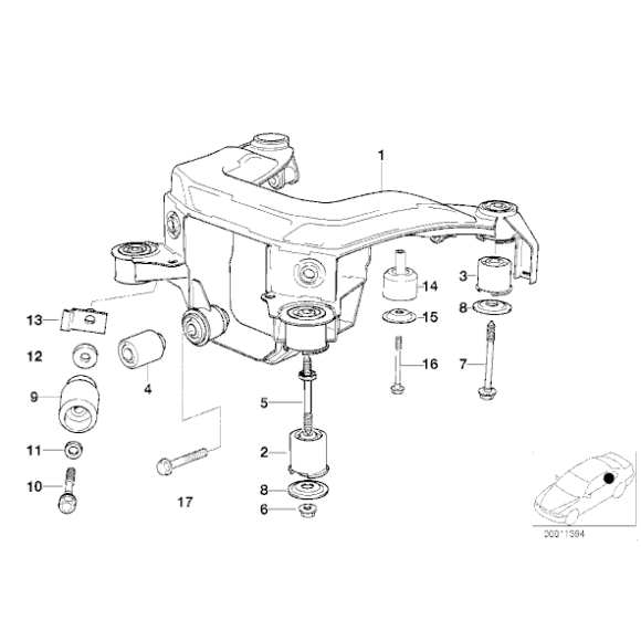 Płytka ograniczająca talerzyk tulei belki tył BMW E36 316 318 320 323 325 328 M3 - 33331132546