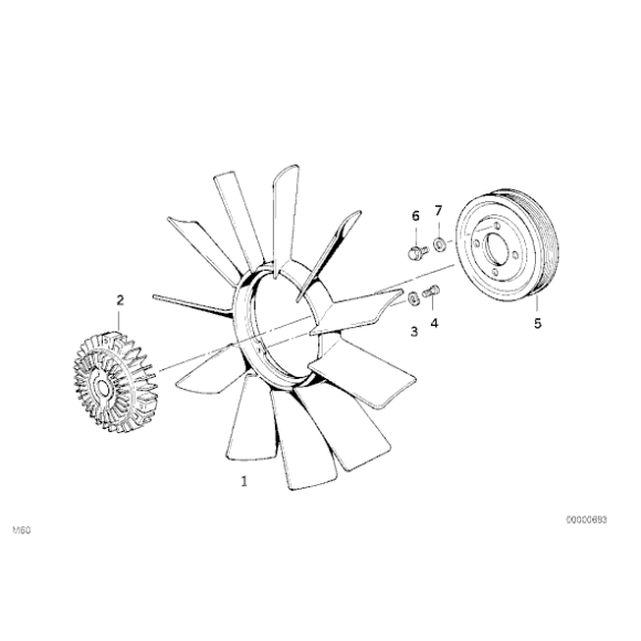 Wiatrak wentylatora BMW E46 E39 E38 E32 E34 2,0 2,3 2,5 2,8 3,0 3,5 - 11521712058