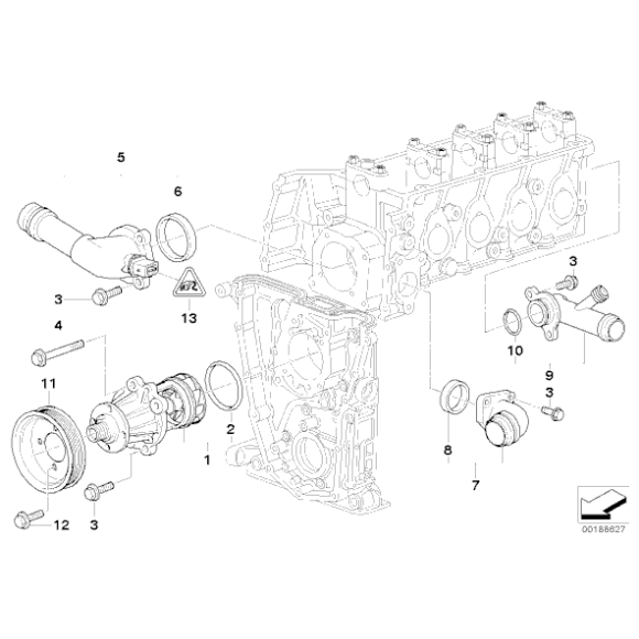 Uszczelka króćca głowicy BMW E36 E34 E46 Z3 518i 316i 318i M43 - 11531247124