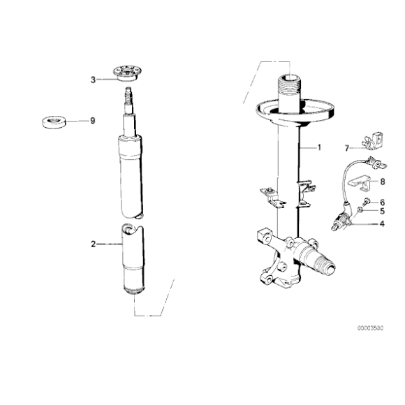 Amortyzator przód BMW E34 524td 525i 530i 535i prod. do 07/1990r - 31321134565