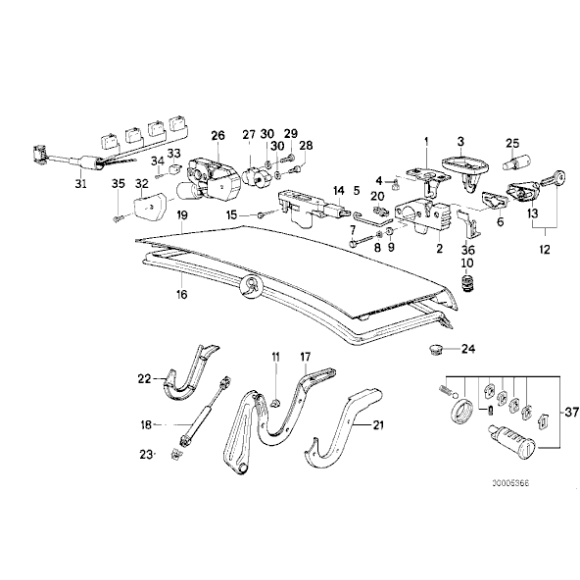 Siłownik amortyzator pokrywy bagażnika BMW E32 730i 735i 740i 750i - 51241908431