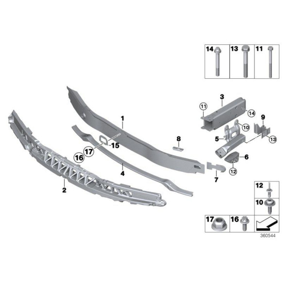 Wspornik zderzaka przód u dołu BMW F34 F34N 318 320 330 328 335 340 - 51118056967