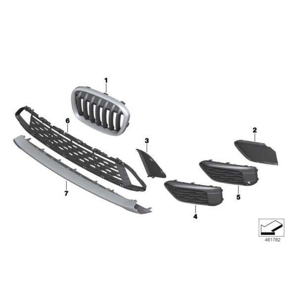 Kratka ozdobna lewa BMW F48 X1 16d 18dX 18d 18i 20dX 20d 20iX 20i 25dX 25iX 28iX - 51117383365
