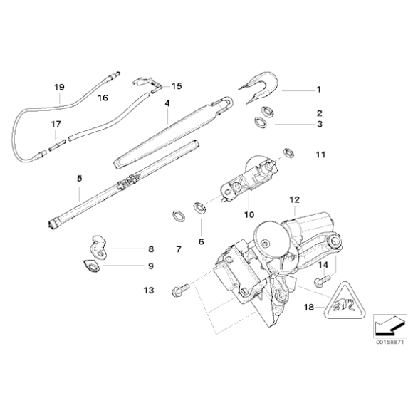 Ramię wycieraczki szyby tylnej BMW E91 touring 316 318 320 323 325 328 330 335 - 61627118206