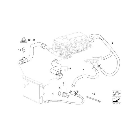Przewód elastyczny układu chłodzenia - 11531436407