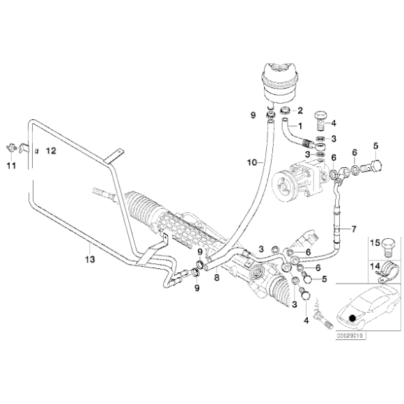Przewód ssący ukł. kierowniczego BMW E36 Z3 320i 323i 325i 328i M3 - 32411138419