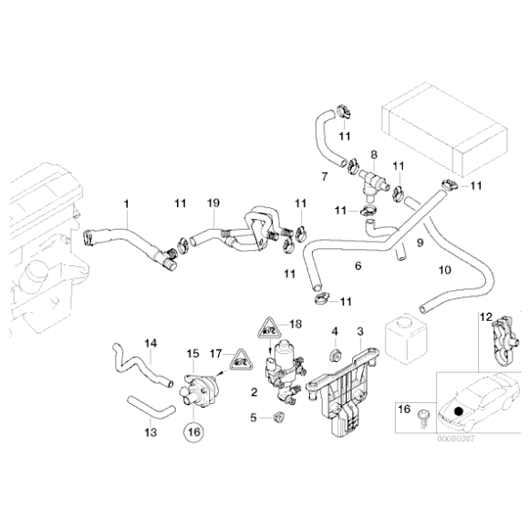 Przewód ukł. chłodzenia BMW E38 E39 728i 520i 523i 525i 528i 530i - 11531438633