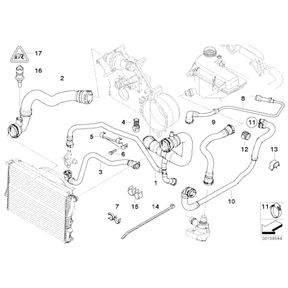Przewód elastyczny układu chłodzenia BMW E53 X5 4,4i 4,6is - 11531439123