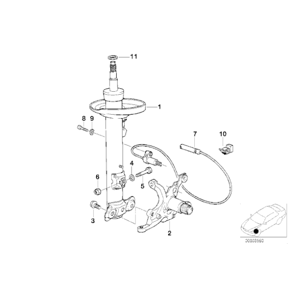Amortyzator przedni prawy - 31311139418