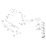 Uchwyt przewodu wody BMW E30 E32 E34 E46 E60 E61 E63 E70 E71 E84 E87 E90 E91 G11 G30 G32 - 11531714433