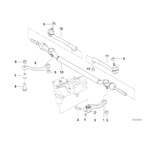 Wspornik ramię prowadzące drążka kierowniczego BMW E38 E39 535i 540i M5 725tds 728i 730i 730d 740d 740i 735i 750i - 32211141592