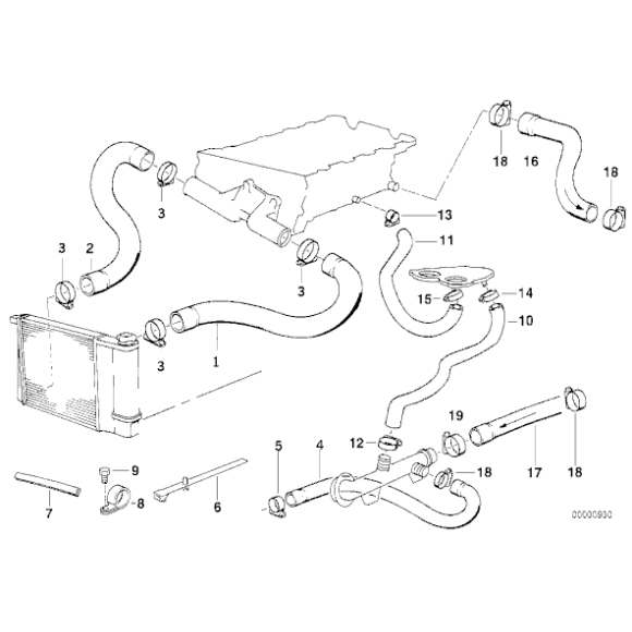 Przewód układu chłodzenia BMW E36 318is M42 - 11531721708
