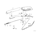 Popychacz wyciskowy linka dźwigni hamulca ręcznego BMW E24 E28 628 633 635 M6 518 520 524 525 528 533 535 M5 - 34411150661