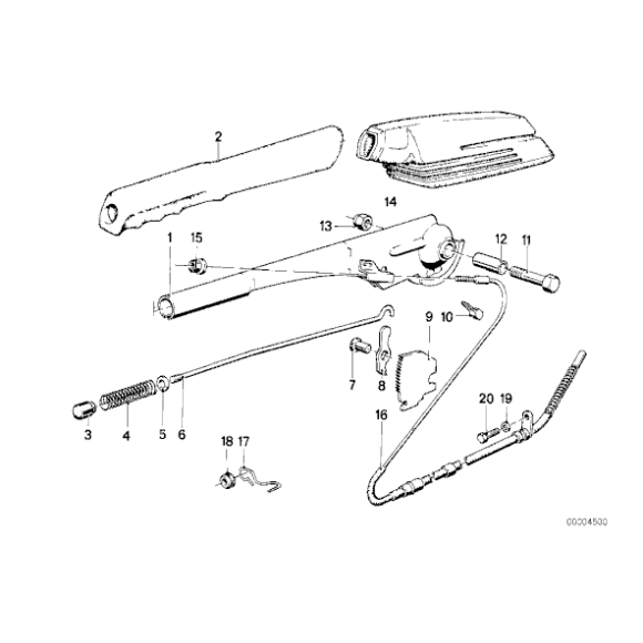 Popychacz wyciskowy linka dźwigni hamulca ręcznego BMW E24 E28 628 633 635 M6 518 520 524 525 528 533 535 M5 - 34411150661