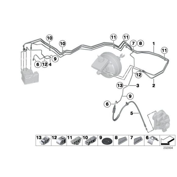 Końcówka gumowa BMW E24 E28 E30 E32 F25 F26 MINI R55 R56 R57 R58 R59 Z1 - 34321154322