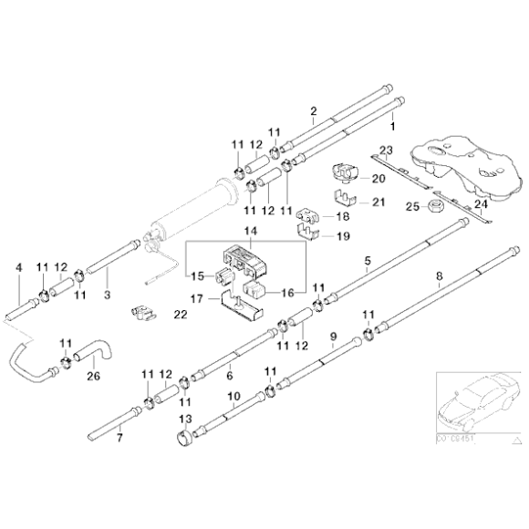 Uchwyt przewodu paliwowego BMW E12 E21 E23 E24 E28 E3 E31 E32 E34 E38 Z1 - 16121155060