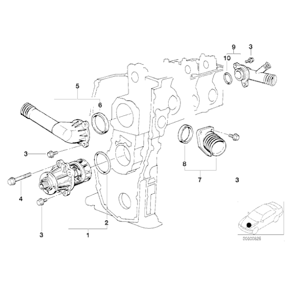 Króciec wodny kołnierz BMW E36 E34 316i 318i 518i M43 - 11531743199