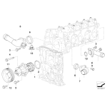 Kołnierz króciec wody BMW E36 1,6 compact E46 316i 318i M43 - 11531743329