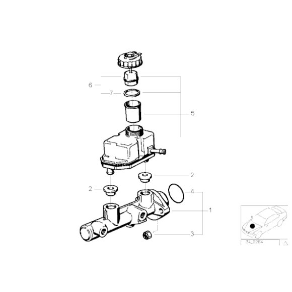 Uszczelka zbiorniczka płynu hamulcowego BMW E30 E32 E34 E36 E38 E39 Z3 - 34321157396