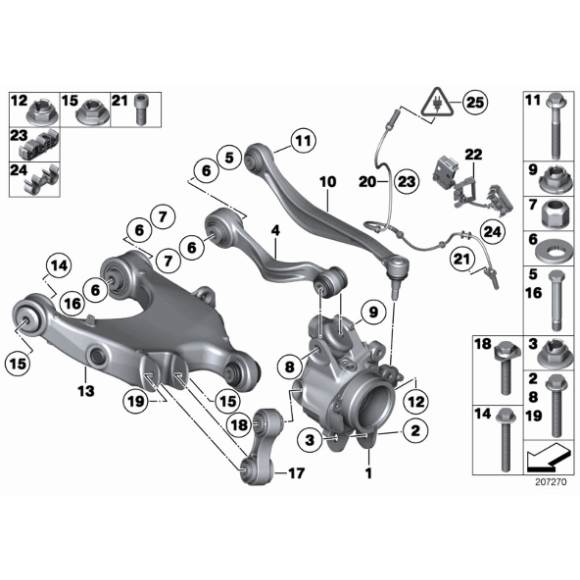 Czujnik ABS  DSC tył BMW F01 F02 730 740 750 760 - 34526775864