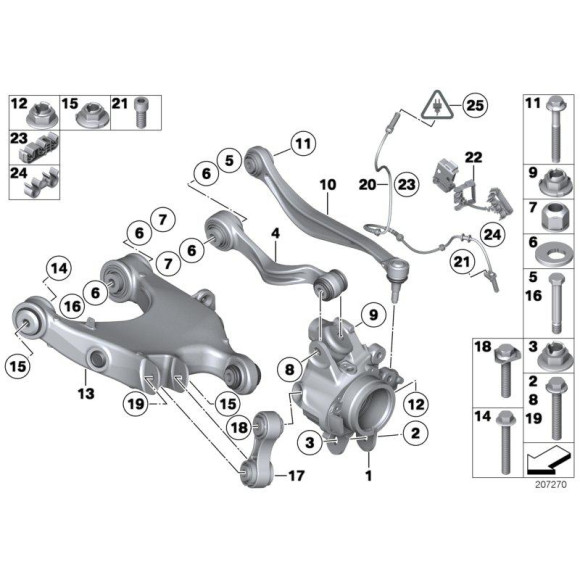 Czujnik ABS  DSC tył BMW F01 F02 730 740 750 760 - 34526775864