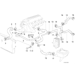 Przewód rurowy wodny powrotny BMW E36 318tds M41 prod do 09.1996 - 11532246688