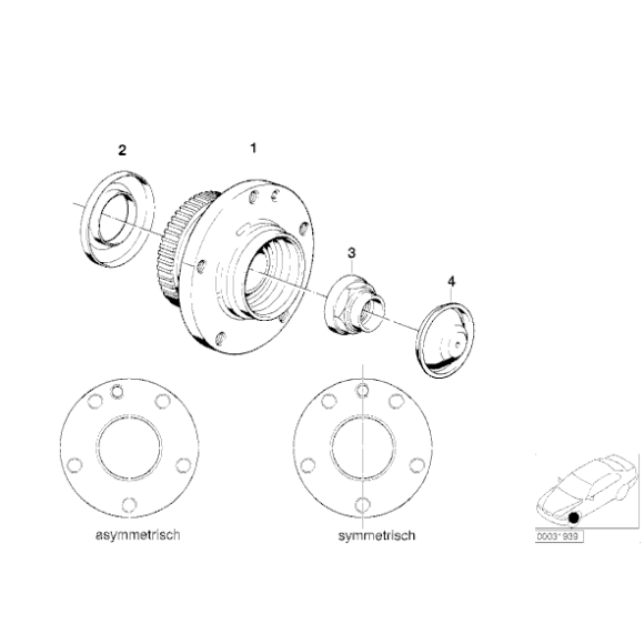 31211129386 Piasta koła asymetryczna BMW E34 E32 E31 - 31211129386 - Części oryginalne BMW Łódź | Sklep internetowy BMW