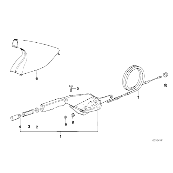 Cięgno linka hamulca ręcznego BMW 840i 840Ci 850Ci 850CSi - 34411158672