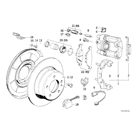 Zestaw naprawczy zacisku tył BMW E34 E32 E36 - 34211159171